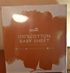 Biloban 100% Organic Cotton Fitted Ultra Soft Bassinet Sheets 2 Pk White - Picture 1 of 3