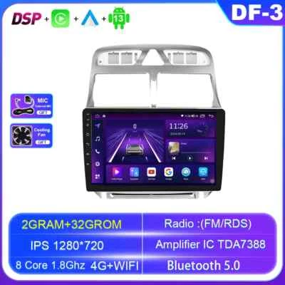 For Peugeot 307 SW 307CC 307SW 2002-2013 Auto CarPlay Car Radio GPS Video Player - Image 1 of 4