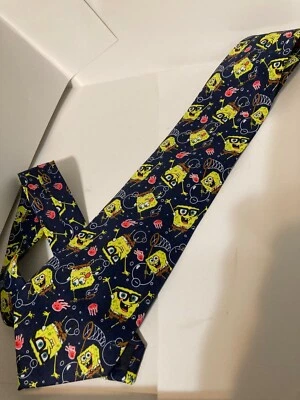 Pantalones cuadrados Bob Esponja para hombre corbata persiguiendo medusas azul Nickelodeon 2005 azul Foto 1 de 3