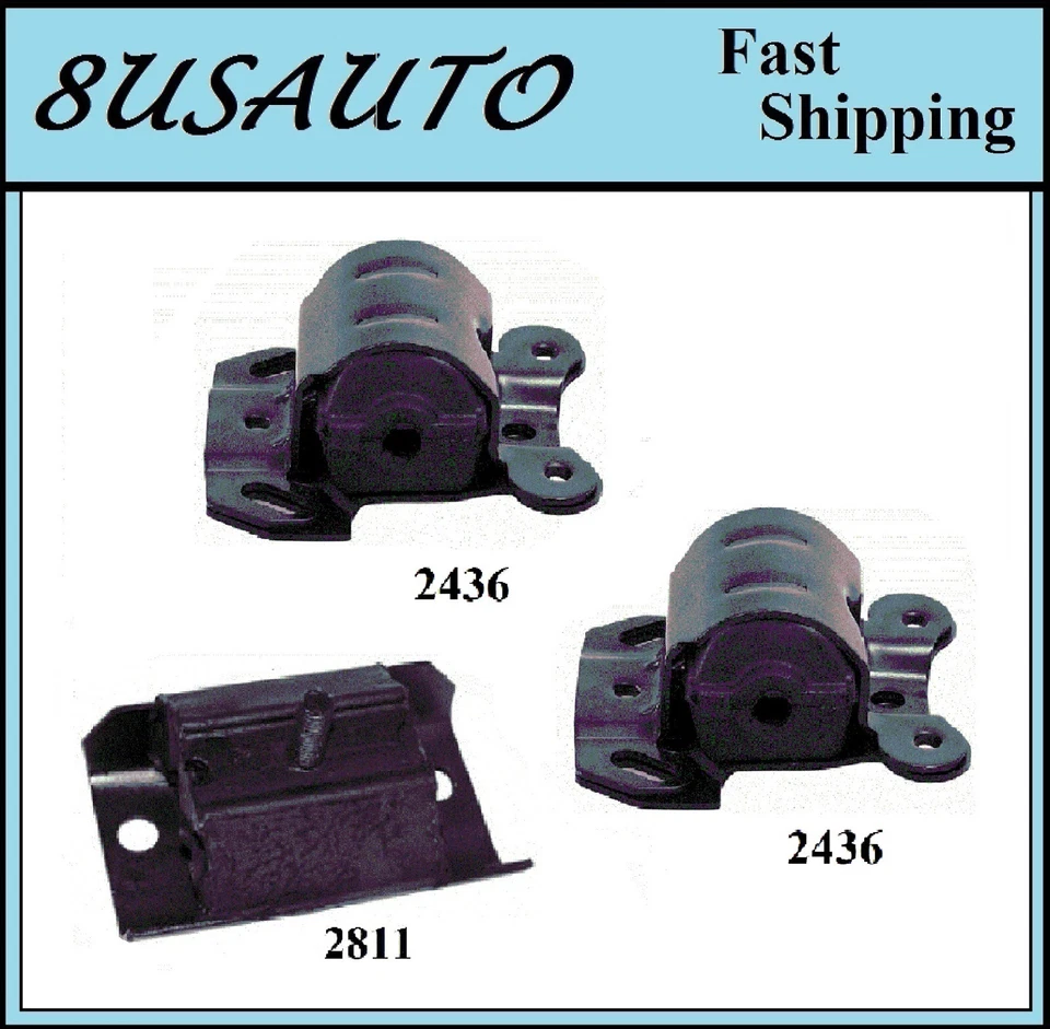 3PCS MOTOR & TRANS MOUNT FIT 1991-1995 GMC C1500, C2500 4.3L - AUTO TRANS - Image 1 of 4