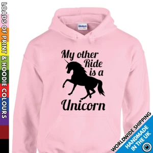 Kids Horse Hoodie - Cool Unicorn Ride - Equestrian Boys Girls Kids Hooded Top - Picture 1 of 13