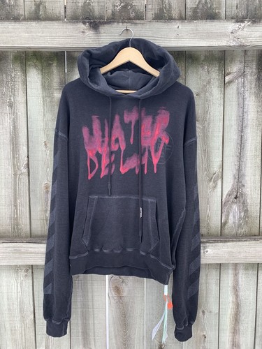 OFF WHITE Felpa con cappuccio pullover bianca spento uomo XSS ritardo acqua streetwear Virgil donna nuova con etichette