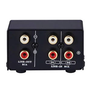 LINEPAUDIO Audio Switcher RCA 2 in 1 Out / 1 in 2 Out A/B Switch Stereo Splitter - Picture 1 of 11