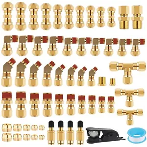 100PCS Brass DOT Air Line Fittings Quick Connect Air Hose Fittings for 1/4 1/ - Picture 1 of 7