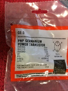 GE-3 PNP GERMANIUM POWER TRANSISTOR NOS - Picture 1 of 1