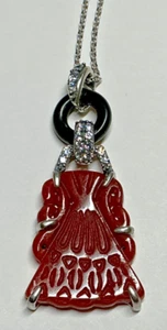 JOY Jade of Yesteryear Sterling Silver Necklace & Pendant #293 - Picture 1 of 3