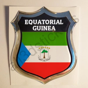 Sticker Equatorial Guinea Emblem 3D Resin Domed Gel Equatorial Guinea Flag Vinyl - Imagen 1 de 1