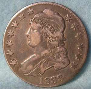 1833 Lettered Edge Capped Bust Silver Half Dollar Better Grade Old US Coin - Picture 1 of 5