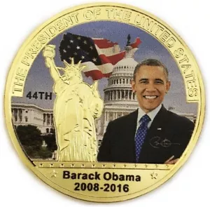 US President Barack Obama Commemorative Coin Challenge Token Politician - 2 Pcs - Picture 1 of 5