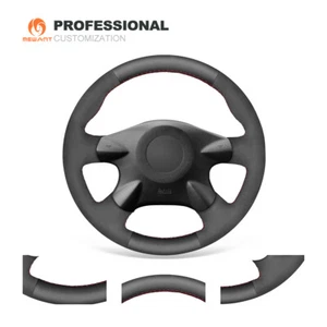 Cubierta de volante de coche gamuza de cuero auténtico para Nissan Almera Pathfinder Tino - Imagen 1 de 10