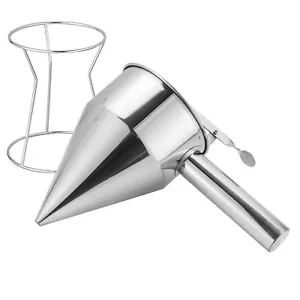 Stainless Steel Pancake Batter Dispenser Piston Funnel Dispenser With Stand Deta - Picture 1 of 6