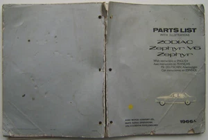 Ford Zodiac Zephyr Zephyr V6 Mark 4 Original Parts List 1966 on Multilanguage - Picture 1 of 2
