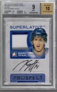 2007-08 ITG Superlative Prospect Jersey Silver Auto Rangers /50 Marc Staal BGS 9 - Picture 1 of 2