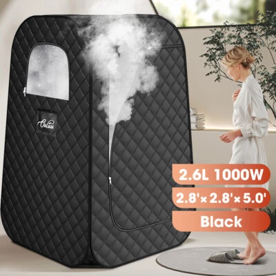 Sauna de Vapor Portátil 1000W 2.6L Hogar Personal Spa Tienda/Caja Desintoxicación Silla Negra Foto 1 de 4