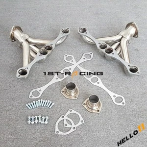 Polished Hugger Header for SBC Chevy Small Block 265 283 305 307 327 350 383 V8 - Bild 1 von 2