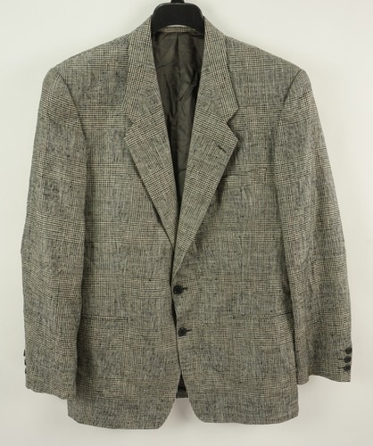 SAINT LAURENT (YSL) Cappotto sportivo vintage YSL Yves Saint Laurent seta principe di Galles a quadri 44L grigio