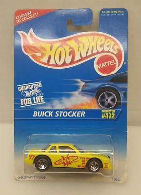 Buick Stocker 1996 Hot Wheels Collector # 472 amarillo "Morey 97" con neumático de 5 radios Foto 1 de 4