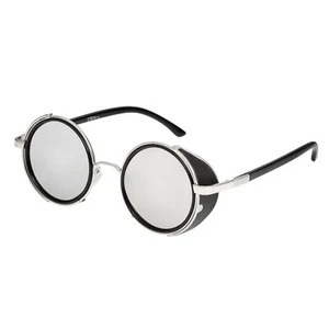 Gafas de sol Steampunk plateadas redondas cibernéticas retro vintage gafas de sol - Imagen 1 de 10