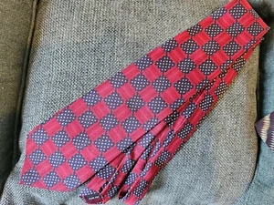 Red And Blue Kurt Geiger Silk Tie Late 90s - Picture 1 of 2
