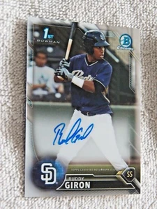 San Diego Padres Ruddy Giron Signed 2016 Bowman Chrome Auto Card - Picture 1 of 1