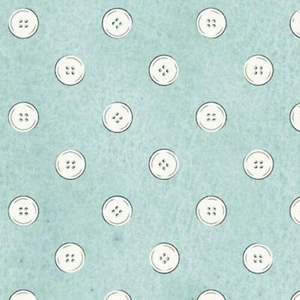 Letter Stitch Polka Button Dot Blue 100% Cotton Fabric by The Yard - Picture 1 of 1