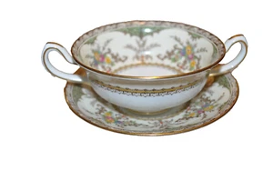 Antike Mintons Katzenschinken England Brühe Creme Suppe Tasse & Untertassen Est 1793 - Bild 1 von 5