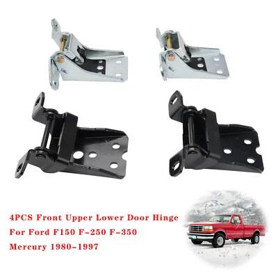 4PCS Front Upper Lower Door Hinge For Ford F150 F-250 F-350 Mercury 1980-97 S11 - Image 1 of 4