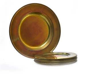 Solid Brass Dinner Plates Charger Qty 8 & 1 Large Brass Serving Plate 16.5" - Picture 1 of 4