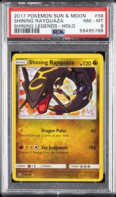 2017 POKEMON SUN & MOON SHINING LEGENDS #56 SHINING RAYQUAZA-HOLO PSA 8 - Image 1 of 2