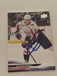 Aliaksei Protas signierte Karte Upper Deck UD JSA COA IP Auto Washington Capitals a - Bild 1 von 3