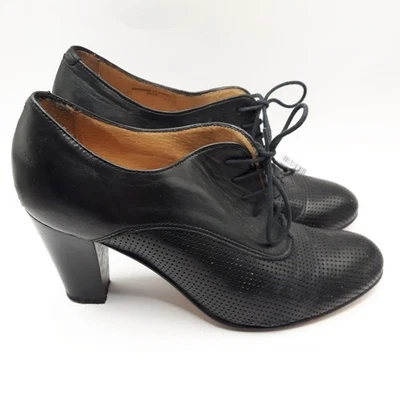 Damas Negro Jones Oxford Zapatos Talla 39 (Reino Unido 6) H27 Foto 1 de 4