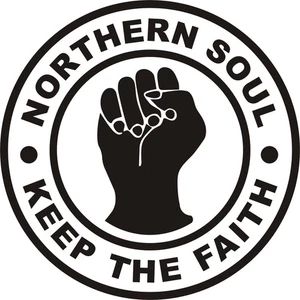 IRON ON / HEAT PRESS / Breast Logo / NORTHERN SOUL - KEEP THE FAITH - Decal - Picture 1 of 8