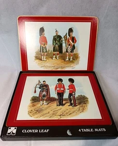 Juego de 4 manteles individuales vintage Cloverleaf Feat. Soldados escoceses de Richard Simkin - Imagen 1 de 9