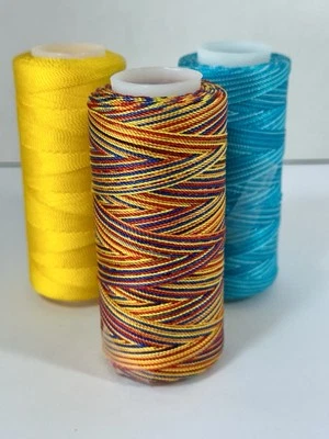 FF Nylon Thread Three 4” Spools Approx 300 Yard Each Multi Color Reed Sewing - Image 1 of 3