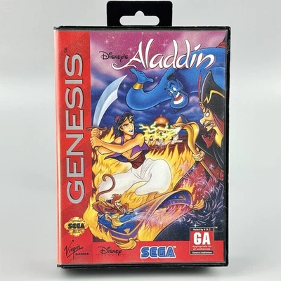 Disney's Aladdin (Sega Genesis, 1993) Cleaned & Tested - Image 1 of 4