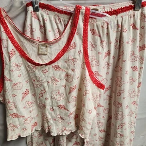 Juego de pijama Messy Bun Just Chillin osos lazos estrellas fruta recortada para mujer grande  - Imagen 1 de 11