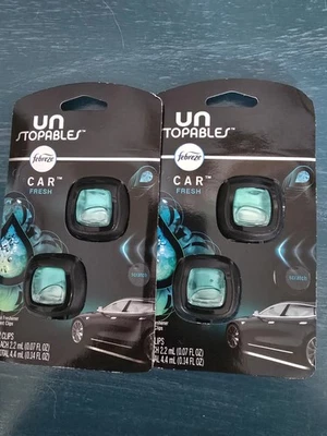 x4 Febreze Unstopables Car Vent Clips Fresh Scent Air Freshener Vehicle Odor  - Image 1 of 4