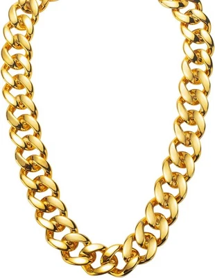 Cadena dorada bisutería hip hop años 80 90 para mujer hombre cadena-1  Foto 1 de 4