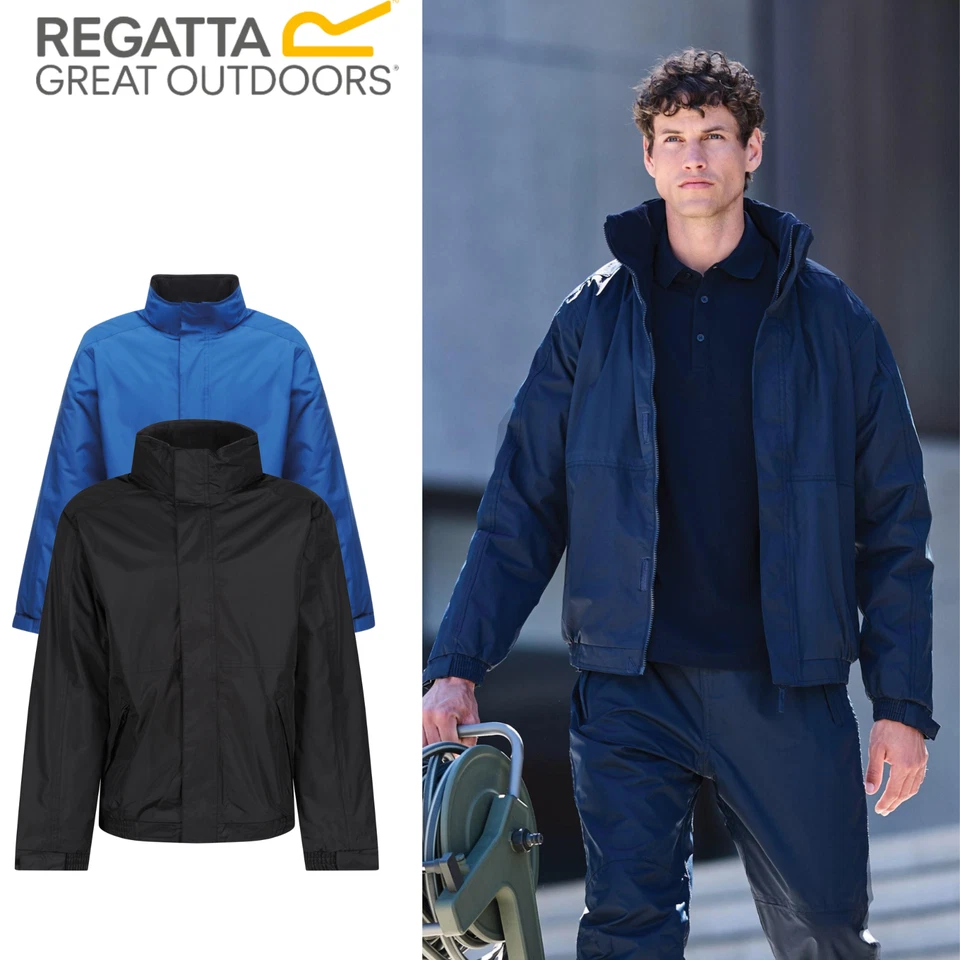 Mens Regatta Dover Waterproof Jacket Fleece Lined Hooded Full Zip Bomber Coat - Image 1 of 1
