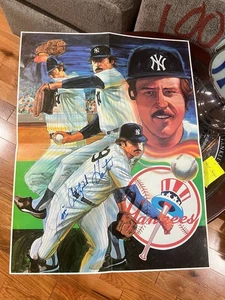 Jim Catfish Hunter signiert selten 18x24 Poster New York Yankees - Bild 1 von 1