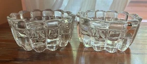 Vintage Princess House Lead Crystal Reversible 3 Way Glass Candle Holders Pair - Picture 1 of 6
