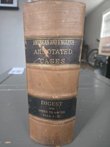 DIGEST OF THE AMERICAN & ENGLISH ANNOTATED CASES VOLS. 1-20 1912 Thompson Co. - Picture 1 of 10