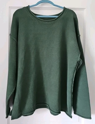 Suéter tejido cuello redondo Free People We The Free Ella, verde pasto, XL, NUEVO CON ETIQUETAS Foto 1 de 4
