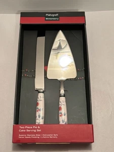 Pfaltzgraff Winter Berry 2PC Pie & Cake Serving Set Utensils Knife Spade Spatula - Picture 1 of 9