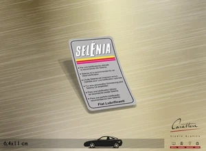 AUFKLEBER SELENIA VERTIKAL FIAT und LANCIA 90er Jahre | 6,4x12,5 cm SCHWARZE SCHRIFT - Bild 1 von 1
