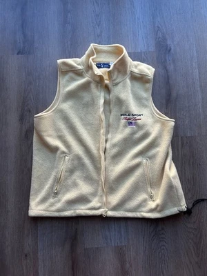 Chaleco polar vintage Polo Sport Ralph Lauren amarillo cremallera completa talla M Y2K EE. UU. Foto 1 de 4