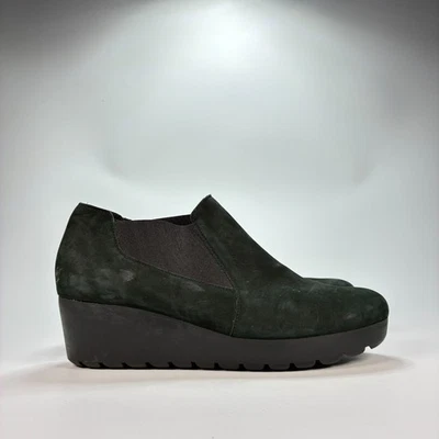 Botas Mephisto Tosca couro preto slip on wedge sapatos confortáveis femininos tamanho 9 - Imagem 1 de 4