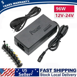 96W Universal Laptop Charger Adapter Notebook 12-24V Adjustable Power Supply · - Picture 1 of 12