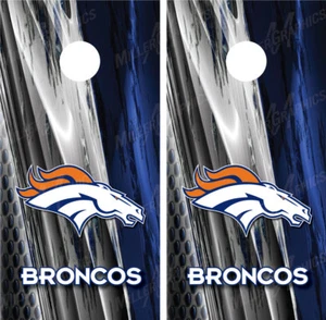 Calcomanía envolvente de metal rasgado de Denver Broncos para tabla de escornhole - Imagen 1 de 3