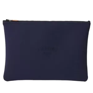 HERMES Pouch Makeup Pouch Neobain GM Nylon H103313M 01 Blue Marine - Picture 1 of 7
